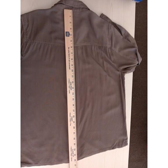 Native Youth Button Up Shirt Women Medium Brown Floral Embroidery Viscose EUC - Picture 8 of 8